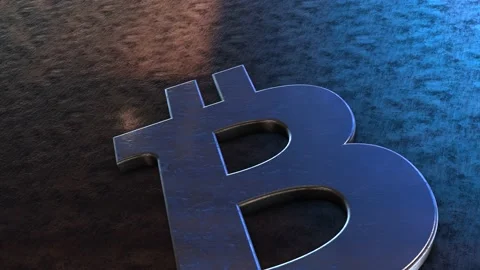 3D render of texture with bitcoin sign made of metallic material Stock Footage 230895795