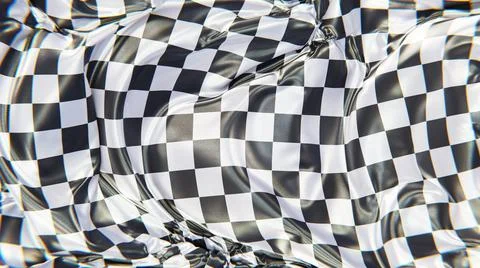 3D render of the textured checkered race flag Illustrazione stock