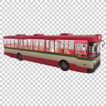 3D render thailand city bus red green white color. opposite the door Stock Illustration