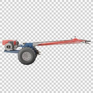 3D render thailand tractor hand control side view. png illustration. Stock Illustration
