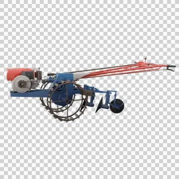 3D render thailand tractor hand control with steel wheels Stock Illustration