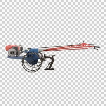 3D render thailand tractor hand control with steel wheels Illustrazione stock