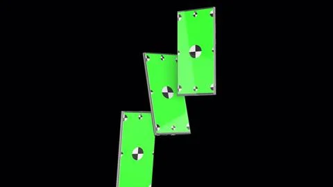 3D render of three smartphone on background with Alpha channel. Rotating in Stock Illustration