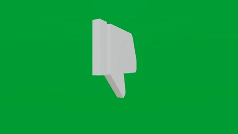 3D render of thumb down (dislike) icon on chroma key green screen background Stock Footage 335459420