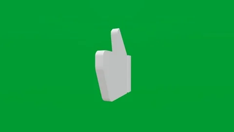 3D render of thumb up (like) icon on chroma key green screen background Stock Footage 335459445