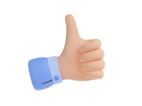 3d render thumb up sign, isolated hand gesture Stock Illustration