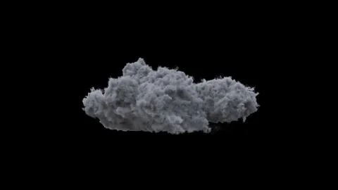 3d render thundercloud on a black background Illustrazione stock