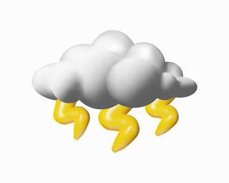 3D render thunderstorm weather icon Stock Illustration