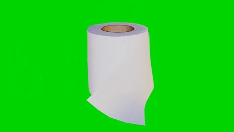 3d render of a toilet paper model rotates on a green screen Stock Footage 242593042