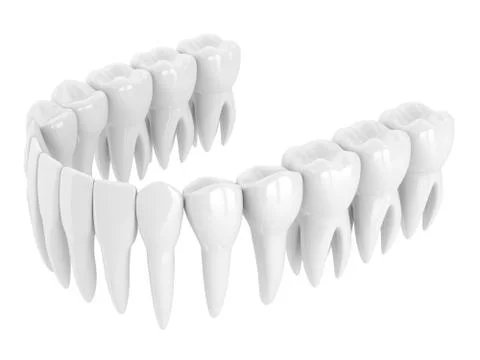 3d render of toothing over white Stock Illustration