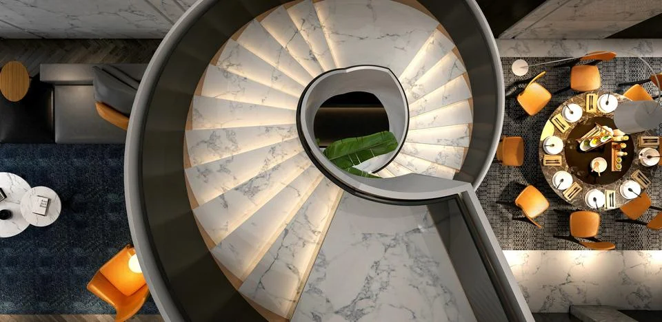 3d render top view of the living room Stock Illustration