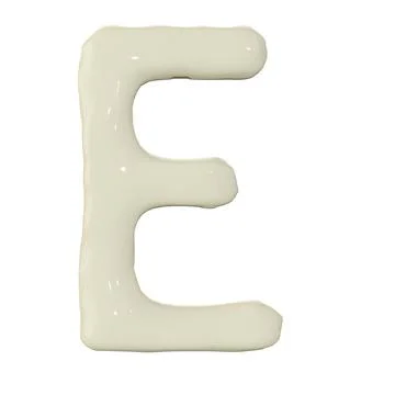 3d render of top view mayonnaise or cream alphabets for food or restaurant .. Stock Illustration