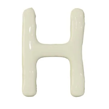 3d render of top view mayonnaise or cream alphabets for food or restaurant .. Stock Illustration