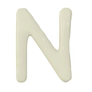 3d render of top view mayonnaise or cream alphabets for food or restaurant .. Stock Illustration