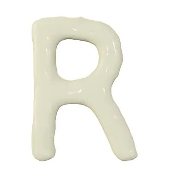 3d render of top view mayonnaise or cream alphabets for food or restaurant .. 스톡 일러스트