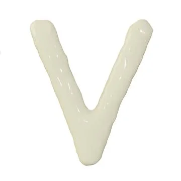 3d render of top view mayonnaise or cream alphabets for food or restaurant .. Stock Illustration