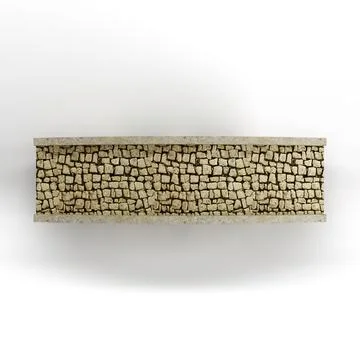 3D render of a top view of an old stone bridge walkway on the white background Stock Illustration