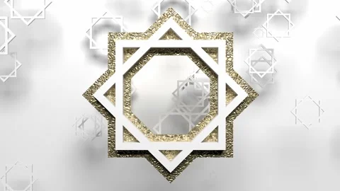 3d render traditional gold symbol ramadan holiday on the white Stock Footage 237343865