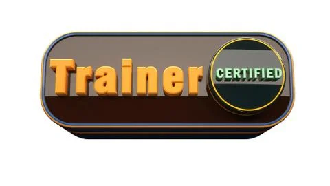 3d render. Trainer button icon Stock Illustration