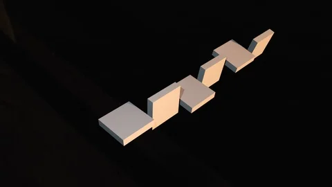 3d render of transformation of a cube into square parts. Shape change. Computer Stock Footage 123324653