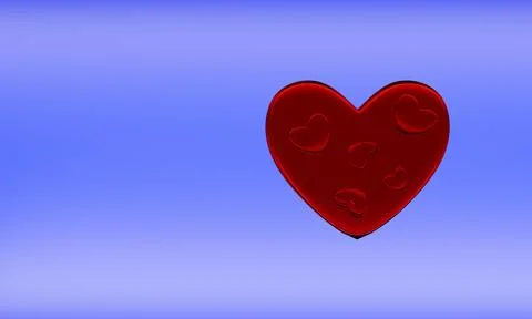3D render of a transparent heart. Illustrazione stock
