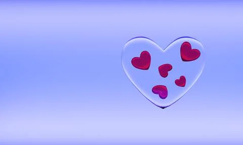 3D render of a transparent heart made of glass. Stock Illustration