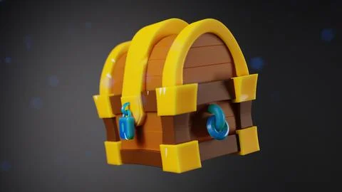 3d render treasure chest icon Stock Illustration