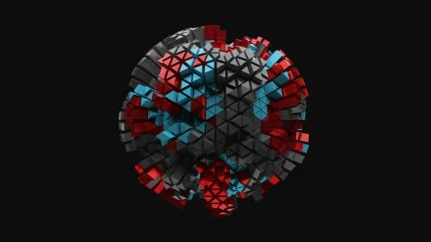 3d render of triangle shapes. Repeatable extrude triangular forms with random Stock Illustration