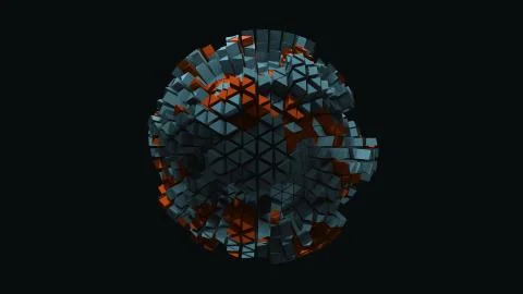 3d render of triangle shapes. Repeatable extrude triangular forms with random Ilustração Stock