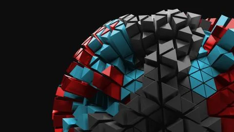 3d render of triangle shapes. Repeatable extrude triangular forms with random 스톡 일러스트