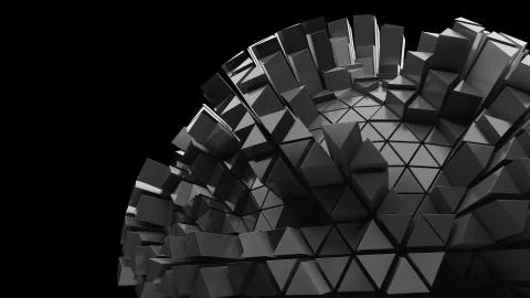 3d render of triangle shapes. Repeatable extrude triangular forms with random Stock-Illustration