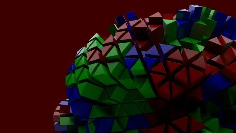 3d render of triangle shapes. Repeatable extrude triangular forms with random Ilustración de archivo