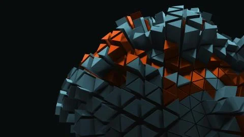 3d render of triangle shapes. Repeatable extrude triangular forms with random イラスト素材