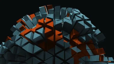 3d render of triangle shapes. Repeatable extrude triangular forms with random 스톡 일러스트