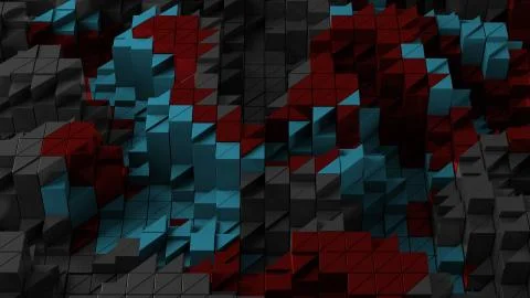 3d render of triangle shapes. Repeatable extrude triangular forms with random Stock Illustration