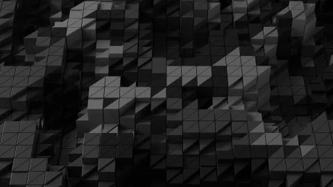 3d render of triangle shapes. Repeatable extrude triangular forms with random Illustrazione stock