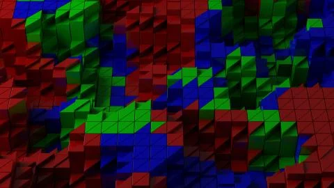 3d render of triangle shapes. Repeatable extrude triangular forms with random Illustrazione stock