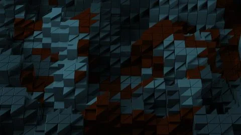 3d render of triangle shapes. Repeatable extrude triangular forms with random Stock Illustration