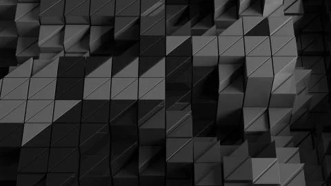 3d render of triangle shapes. Repeatable extrude triangular forms with random Illustrazione stock