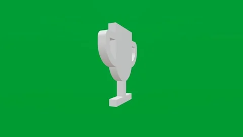 3D render of trophy icon on chroma key green screen background Stock Footage 335459302