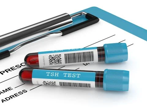 3d render of TSH test blood tubes Stock Illustration