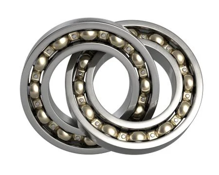 3D render of two connected bearings isolated on white Stock Illustration