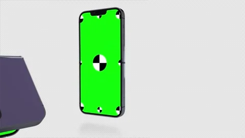 3D render of two folding smartphone with a green background. Rotating in screen Stock Footage 265164886