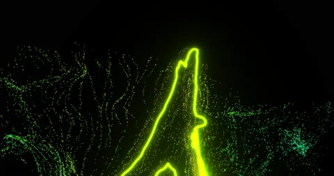 3d render of two hands give five, contact of the luminous contours of the hands Vídeo Stock 220183497