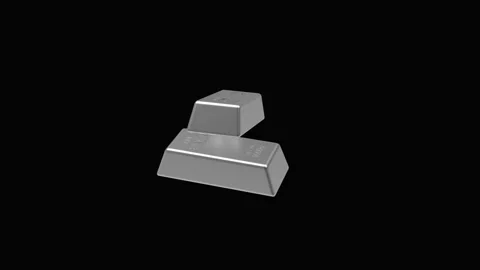 3D render of two silver bars rotating. Stock-Footage 335125944