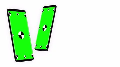 3D render of two smartphone on white background with Alpha channel. Rotating in 스톡 일러스트