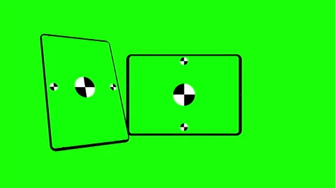 3D render of two TabletPC with a green background. Rotating in screen. With a Video stock 220717967