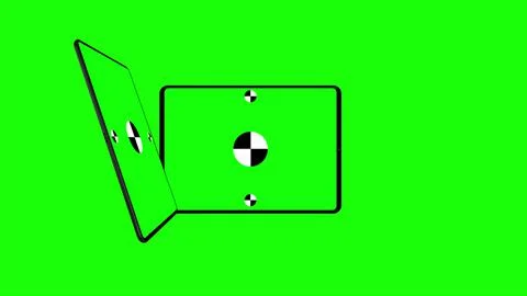3D render of two TabletPC with a green background. Rotating in screen. With a Illustrazione stock