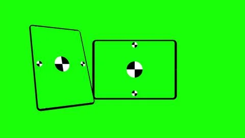 3D render of two TabletPC with a green background. Rotating in screen. With a 스톡 일러스트