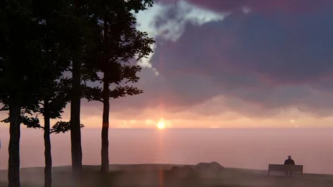 3d render UFO above the ocean Stock Footage 93752755